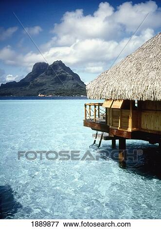 Wooden Hut In Lagoon View Large Photo Image Stock Photo - Wooden Hut In Lagoon. Fotosearch