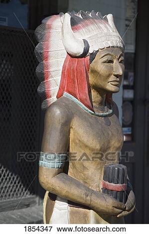 Stock Photo - Wooden Indian, Columbia, South Carolina, Usa. Fotosearch