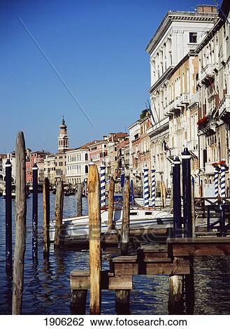 Wooden Jetty At Canal, Venice, Italy View Large Photo Image Stock Image - Wooden Jetty At Canal, Venice, Italy. Fotosearch