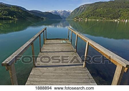 Wooden Jetty Going Onto Fjord View Large Photo Image Picture - Wooden Jetty Going Onto Fjord. Fotosearch