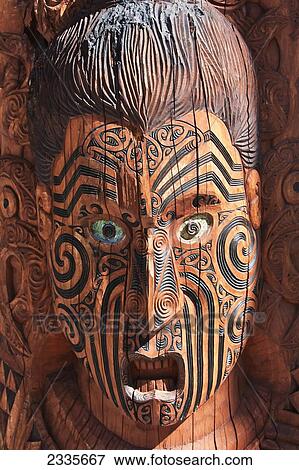 Wooden Sculpture; New Zealand View Large Photo Image Stock Photo - Wooden Sculpture; New Zealand. Fotosearch