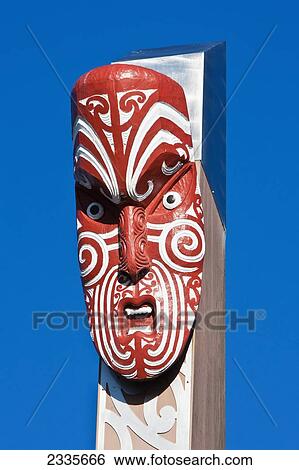 Stock Photograph - Wooden Sculpture; New Zealand. Fotosearch