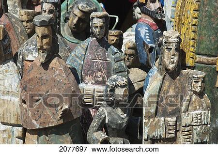 Wooden Statuettes, Chichicastenango, El Quich View Large Photo Image Stock Photo - Wooden Statuettes, Chichicastenango, El Quich. Fotosearch