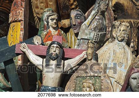 Wooden Statuettes, Chichicastenango, El Quich View Large Photo Image Stock Photo - Wooden Statuettes, Chichicastenango, El Quich. Fotosearch