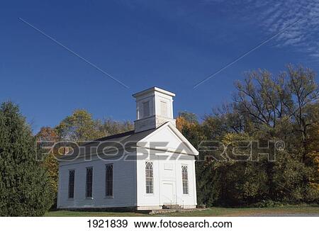 Stock Photo - Wooden Whitewashed Church. Fotosearch