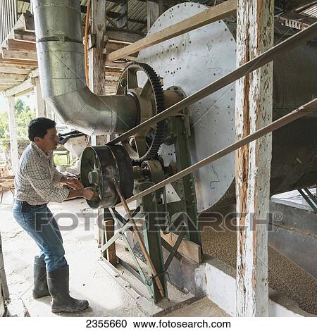 Stock Image - Worker At A Coffee Plantation; Zacapa, Guatemala. Fotosearch