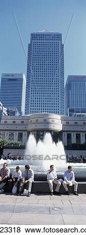Workers Having Lunch By Fountain View Large Photo Image Stock Photo - Workers Having Lunch By Fountain. Fotosearch