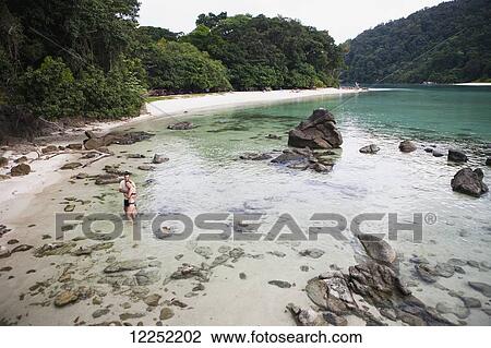 Stock Image - World famous sites for popular dive excursions and live aboard boat trips; Similan and Surin islands, Thailand. Fotosearch