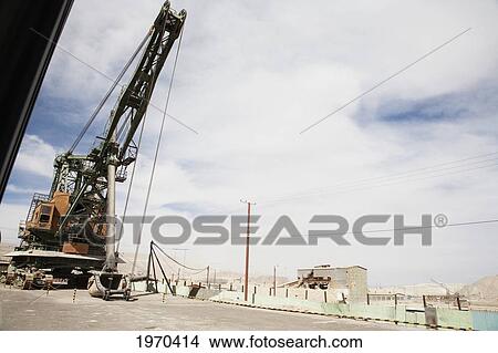 Picture - Worldwide Shovel, Old Giant Excavator On Display At Chuquicamata, The Largest Open Pit Copper Mine In The World, Antofagasta Region, Chile. Fotosearch