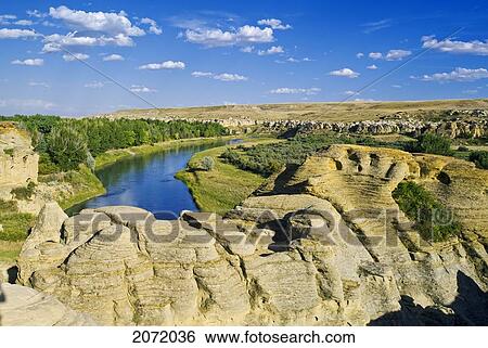 Writing On Stone Provincial Park, Alberta View Large Photo Image Stock Photograph - Writing On Stone Provincial Park, Alberta. Fotosearch