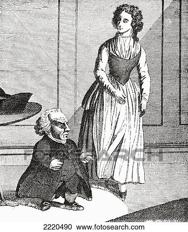 Stock Image - Wybrand Lolkes, 1730 - 1800, With His Wife. Dutch Dwarf And Jeweller. From The Strand Magazine Published 1894.. Fotosearch