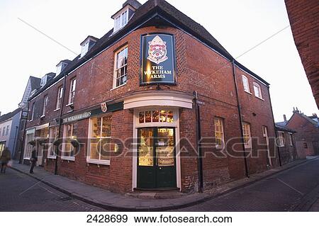 Stock Photo - Wykham Arms Pub; Winchester, Hampshire, England. Fotosearch