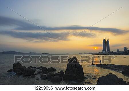 Stock Photograph - Xiamen's seaside, a tourist attraction; Xiamen, Fujian, China. Fotosearch