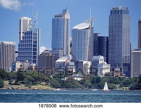 Yacht In Front Of The Botanic Gardens, Sydney View Large Photo Image Stock Photo - Yacht In Front Of The Botanic Gardens, Sydney. Fotosearch