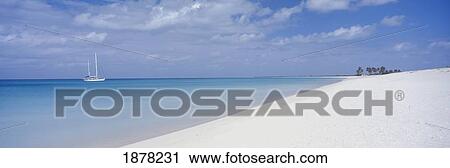 Stock Image - Yacht Moored Off Palm Beach. Fotosearch
