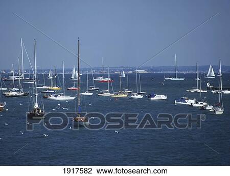 Stock Image - Yacht Mooring, Cowes. Fotosearch