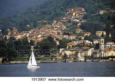 Stock Photo - Yacht On Lake Como. Fotosearch