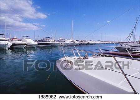 Stock Image - Yachts In Palma Marina, Mallorca. Fotosearch