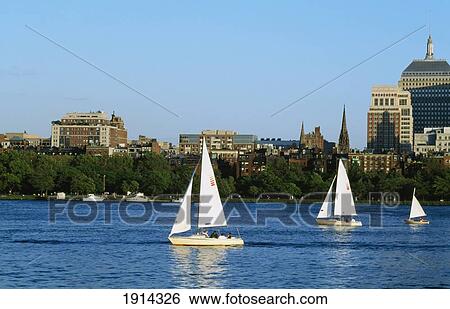 Stock Photograph - Yachts On Charles River. Fotosearch