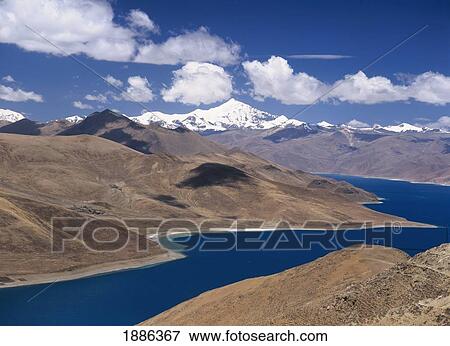 Yamdrok So Lake With Mountains In Background View Large Photo Image Stock Photo - Yamdrok So Lake With Mountains In Background. Fotosearch
