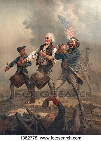 Stock Photo - Yankee Doodle Or The Spirit Of '76 Chromolithograph Published By J. F. Ryder After Archibald M. Willard. Fotosearch