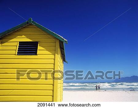 Yellow Beach Hut, Muizenburg Beach, Cape Town, South Africa. View Large Photo Image Stock Image - Yellow Beach Hut, Muizenburg Beach, Cape Town, South Africa.. Fotosearch