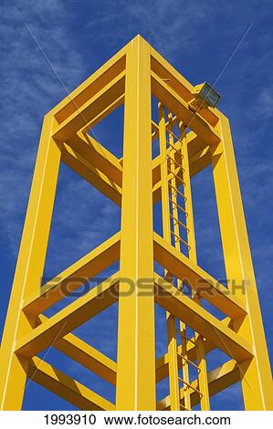 Stock Image - Yellow Structure In Westminster Quay, New Westminster, British Columbia, Canada. Fotosearch