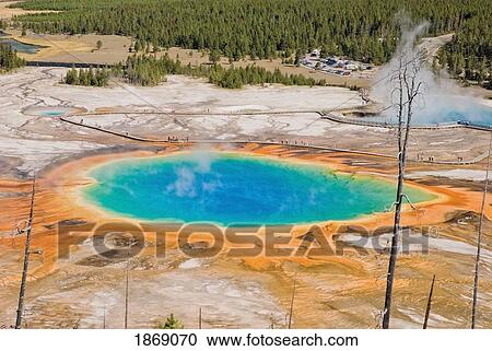 Yellowstone National Park, United States Of America; The Grand Prismatic Spring View Large Photo Image Stock Image - Yellowstone National Park, United States Of America; The Grand Prismatic Spring. Fotosearch