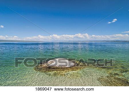 Yellowstone National Park, United States Of America; Fishing Hole Geyser In West Thumb View Large Photo Image Stock Photo - Yellowstone National Park, United States Of America; Fishing Hole Geyser In West Thumb. Fotosearch