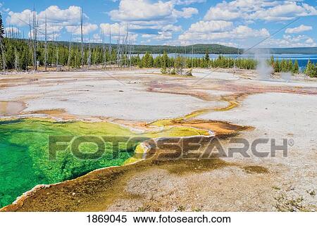 Stock Photography - Yellowstone National Park, United States Of America; The West Thumb Area With Yellowstone Lake In The Distance. Fotosearch