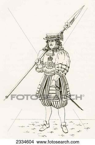 Yeoman Of The Guard, C. 1687. From The British Army: It's Origins, Progress And Equipment, Published 1868. View Large Photo Image Picture - Yeoman Of The Guard, C. 1687. From The British Army: It's Origins, Progress And Equipment, Published 1868.. Fotosearch