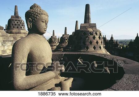Stock Photography - Yogyakarta Environs, Borobodur, World's Largest Buddhist Monument. Fotosearch