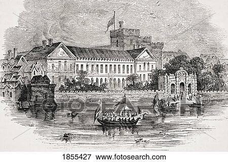 Stock Photo - York House London England Birthplace Of Sir Francis Bacon From Old England's Worthies By Lord Brougham And Others Published London Circa 1880's. Fotosearch