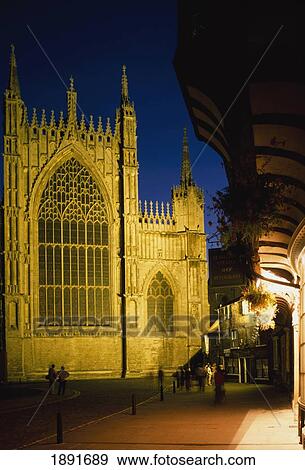Stock Photo - York Minster Illuminated At Dusk. Fotosearch