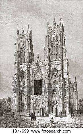 Stock Photo - York Minster, York, England, As It Was In The 19Th Century. From The Book Short History Of The English People By J. R. Green, Published London 1893.. Fotosearch