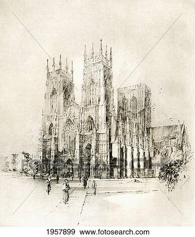 York Minster, York, England. West Front In Late 19Th Century. From Picturesque History Of Yorkshire, Published C. 1900 View Large Photo Image Stock Photo - York Minster, York, England. West Front In Late 19Th Century. From Picturesque History Of Yorkshire, Published C. 1900. Fotosearch