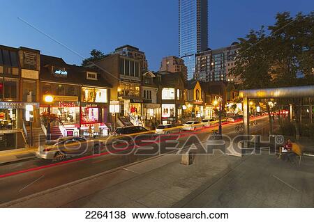 Yorkville avenue at night; toronto ontario canada View Large Photo Image Stock Photo - Yorkville avenue at night; toronto ontario canada. Fotosearch