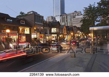 Yorkville avenue at night; toronto ontario canada View Large Photo Image Stock Photo - Yorkville avenue at night; toronto ontario canada. Fotosearch