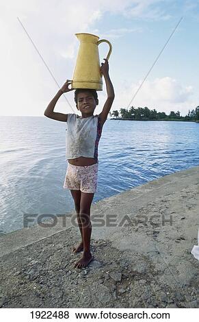 Young Child Carrying A Pot On Her Head View Large Photo Image Stock Photo - Young Child Carrying A Pot On Her Head. Fotosearch