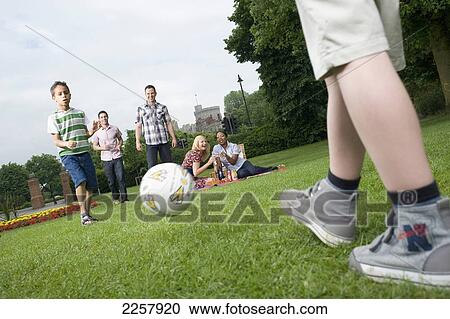 Young Families Picnicking And Playing In Park; Uk View Large Photo Image Stock Image - Young Families Picnicking And Playing In Park; Uk. Fotosearch
