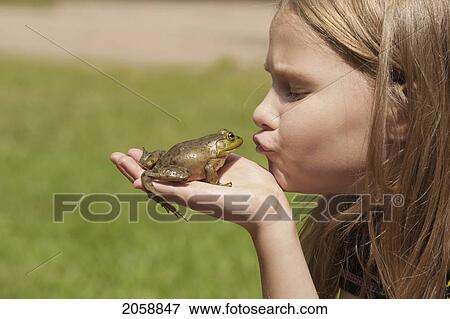 Young Girl Kissing Frog On A Sunny Summer Day, Ontario View Large Photo Image Stock Photo - Young Girl Kissing Frog On A Sunny Summer Day, Ontario. Fotosearch