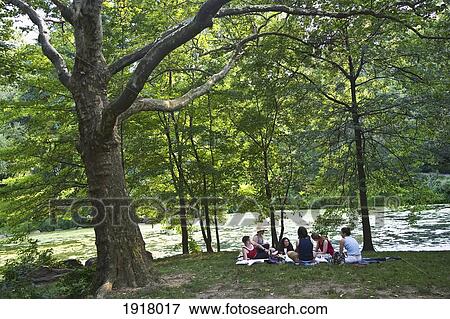 Stock Photo - Young People Relaxing In Central Park. Fotosearch