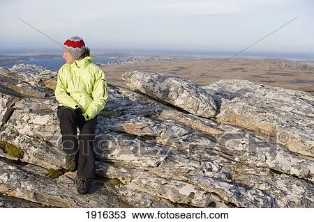 Young Woman On Rock View Large Photo Image Stock Image - Young Woman On Rock. Fotosearch