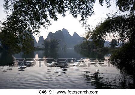 Stock Image - Yulong River, Yangshuo, China; Scenic Of River. Fotosearch