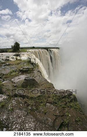 Zambia, Waterfall; Victoria Falls View Large Photo Image Stock Photography - Zambia, Waterfall; Victoria Falls. Fotosearch
