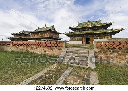 Stock Image - Zuu Temples in Erdene Zuu Monastery, Karakorum (Kharkhorin),? vÃƒÆ’Ã‚Â·rkhangai Province, Mongolia. Fotosearch