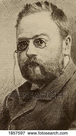 Stock Photo - ÃƒÆ’Ã¢â‚¬Â°mile Edouards Charles Antoine Zola, 1840-1902. French Novelist And Social Reformer. From The Book The Masterpiece Library Of Short Stories, French. Volume 4. Fotosearch