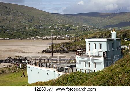 Stock Photo - A building resembling a boat built into the hillside, near Caherdaniel; County Kerry, Ireland. Fotosearch