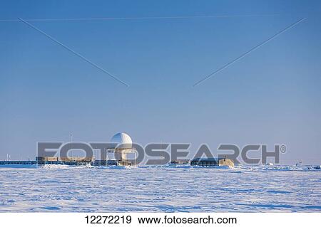 A radar dome and buildings of the Barrow naval base sit in a snowy landscape, Barrow, Arctic Alaska, Winter View Large Photo Image Stock Photo - A radar dome and buildings of the Barrow naval base sit in a snowy landscape, Barrow, Arctic Alaska, Winter. Fotosearch