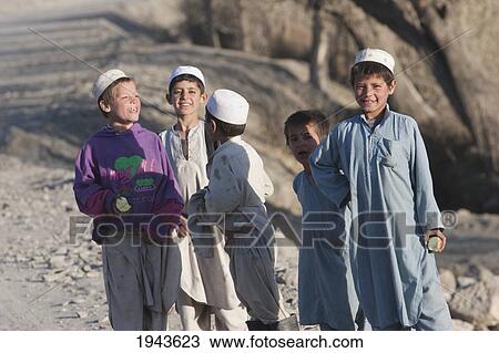 Stock Image - Afghan Boys In Jalrez, Vardak Province, Afghanistan. Fotosearch